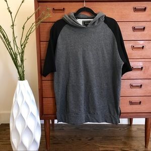 Zanerobe hooded pull over with zipper detail